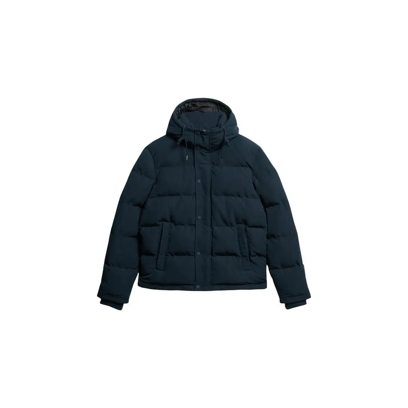 Superdry Doudoune Outdoor Everest pour homme, bleu marine foncé, avec capuche et poches avant, vue de face