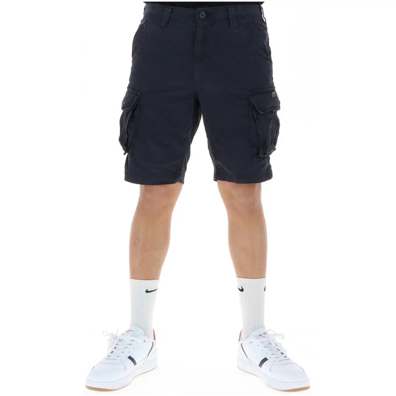 Superdry Short cargo pour homme bleu marine foncé, à poches multiples et en tissu résistant, vue de face