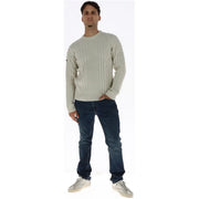 Superdry Pull en laine pour femme couleur crème, à torsades et poignets côtelés, vue de face