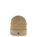 Tan Champion beanie displayed with Champion Women’s Pink Cap in 100% Polyester