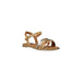 Tan leather sandal with silver accent from Brown and Gold Sandal product line