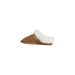 Tan quilted slipper with white faux fur trim from Emu Australia Women’s Leather Shoes