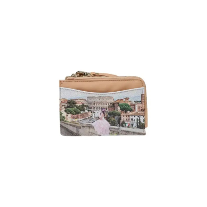 Tan wallet featuring a Colosseum scene from the Beige City Scene Coin Purse collection
