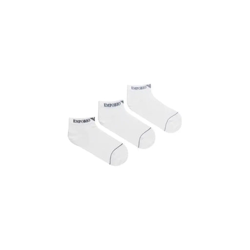 Emporio White Ankle Socks shown in a close-up photography for product display