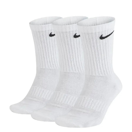 Trois blancs Nike Chaussettes de sport montantes avec logos noirs pour sous-vêtements masculins