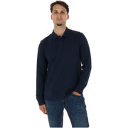Timberland Polo en coton bleu marine pour homme, manches longues et col classique, vue de face