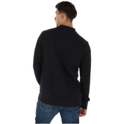 Timberland Polo en coton noir pour homme, col et poignets côtelés, vue de face