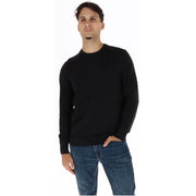 Timberland Pull en coton noir pour homme, col rond et manches longues, vue de face