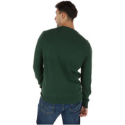 Timberland Pull en coton pour homme, vert foncé, manches longues, col rond, vue de face