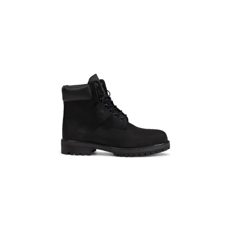 Timberland Bottes montantes en cuir noir pour hommes, à lacets, avec tige en daim de 15 cm et semelle en caoutchouc pour une utilisation extérieure durable.