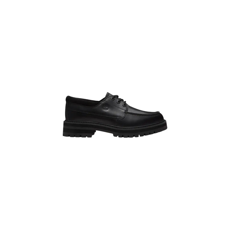 Timberland Chaussure bateau à lacets en cuir noir pour homme avec semelle épaisse en caoutchouc pour une tenue décontractée et résistante