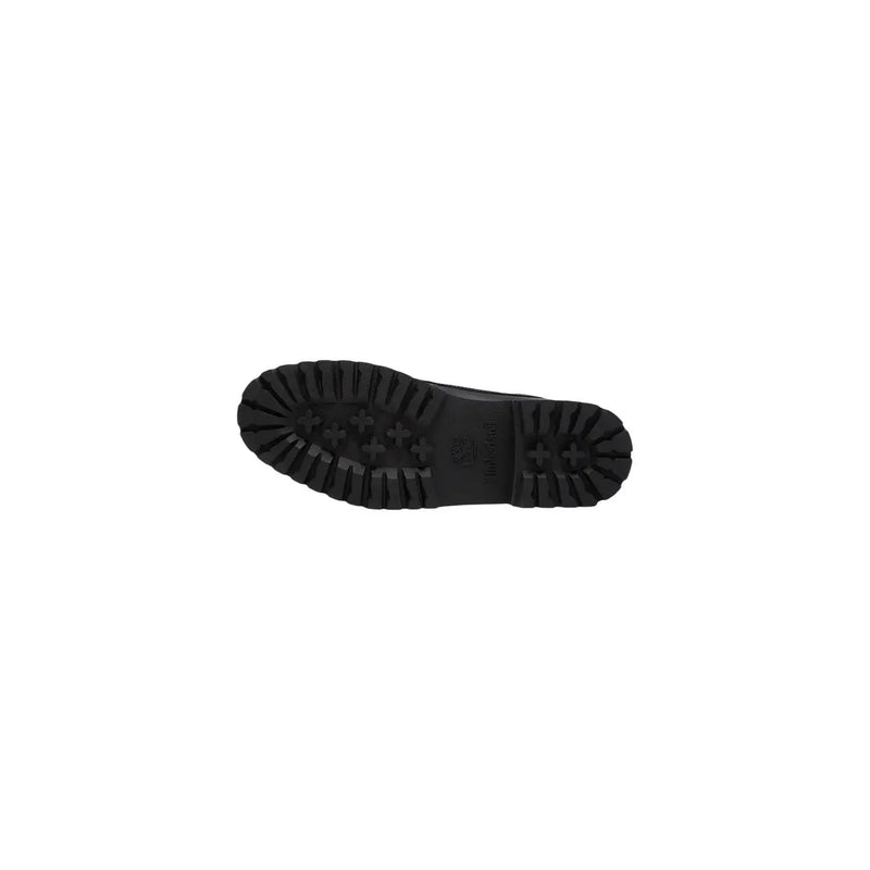 Semelle en caoutchouc noir avec crampons profonds et robustes et relief timberland logo sur timberland chaussures à lacets en cuir noir pour hommes