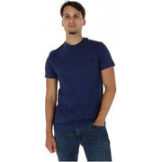 Col rond bleu marine Timberland T-shirt homme à manches courtes en coton avec petit logo brodé sur la poitrine gauche