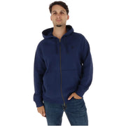 Timberland Sweat à capuche zippé en coton marron pour homme, bleu marine, avec un petit logo brodé sur la poitrine.