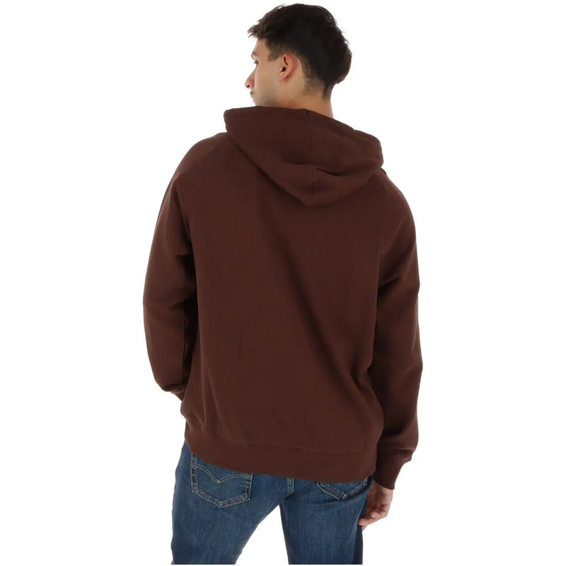 Timberland Sweat à capuche zippé en coton marron pour homme, coupe décontractée et poignets côtelés pour un confort optimal.