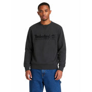 Timberland Sweat-shirt homme en coton vert avec logo brodé noir et inscription « Établi en 1976 » sur la poitrine, en tissu gris foncé