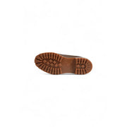 Timberland men leather ankle boots brown tb127097214 with rugged rubber sole featuring deep treads and diamond patterns