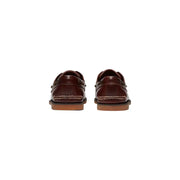 cuir marron Timberland Mocassins pour hommes avec surpiqûres beiges contrastantes et semelle en caoutchouc, article TB025077214