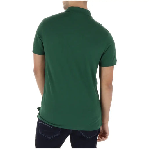 Timberland Polo homme vert à manches courtes en coton élasthanne avec col classique et poignets côtelés