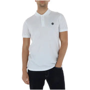 Blanc Timberland Polo homme à col classique, manches courtes, en coton stretch et logo brodé