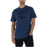 bleu marine Timberland hommes t-shirt avec le classique Timberland logo d'arbre sur le devant