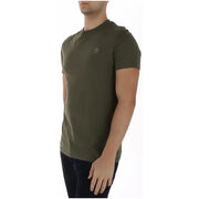 Timberland homme col rond vert olive t-shirt avec un petit logo brodé sur la poitrine gauche en coton