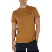 Timberland T-shirt homme en coton ambré chaud avec logo arbre brodé sur la poitrine gauche, manches courtes