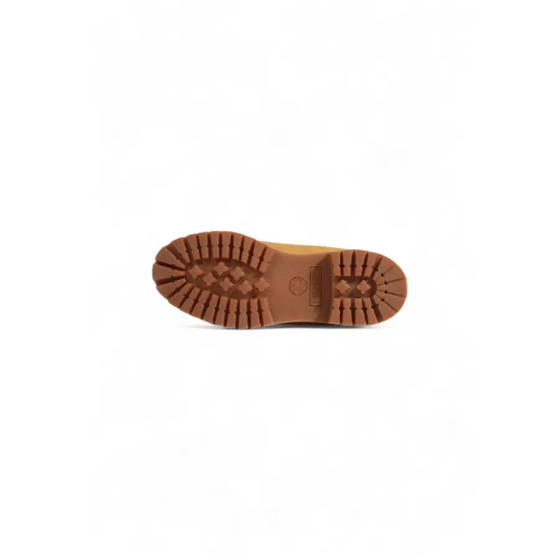 Timberland Bottines pour homme en cuir marron, à enfiler, avec tige en cuir beige et semelle extérieure en caoutchouc texturé robuste à motif diamant.