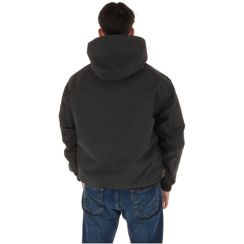 Timberland Doudoune noire pour homme avec capuche et surpiqûres discrètes, vue de face