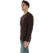 Timberland Pull pour homme marron foncé à maille légèrement texturée et col rond, vue de face