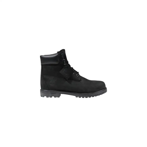 Timberland women’s black leather ankle boot with suede upper and rubber outsole featuring 6-inch design