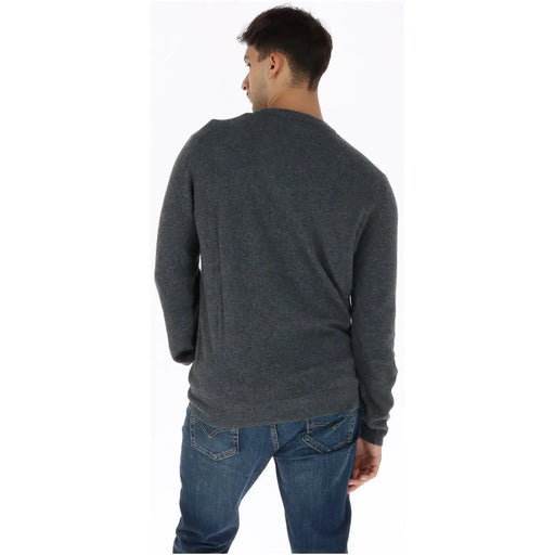Timberland Pull en laine pour homme, gris foncé, en tissu doux et texturé, col rond, vue de face