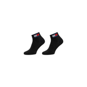 Tommy Hilfiger black cotton blend ankle socks with flag logo cuff