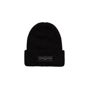 Tommy jeans black beanie with logo patch.