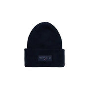 Tommy jeans black ribbed beanie with logo patch.