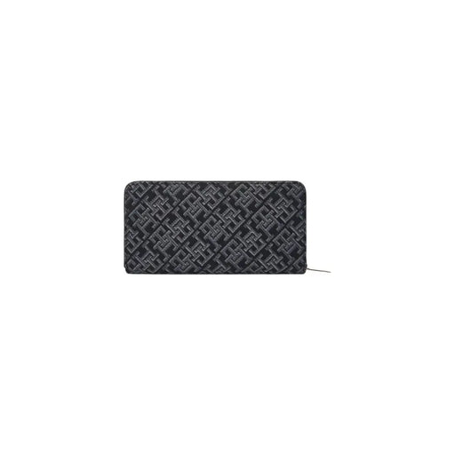 Black Fendi Zip-Around Wallet with Silver Monogram Print