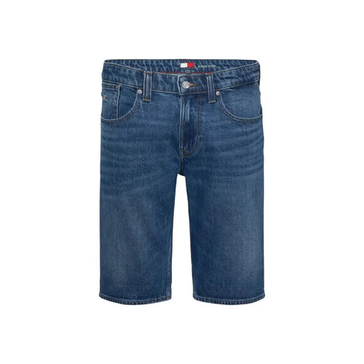 Tommy hilfiger men’s denim shorts in medium wash blue.