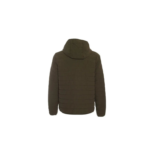 Tommy Hilfiger Veste matelassée à capuche en denim vert olive pour homme, au design moderne et élégant, idéale pour l'automne et l'hiver.