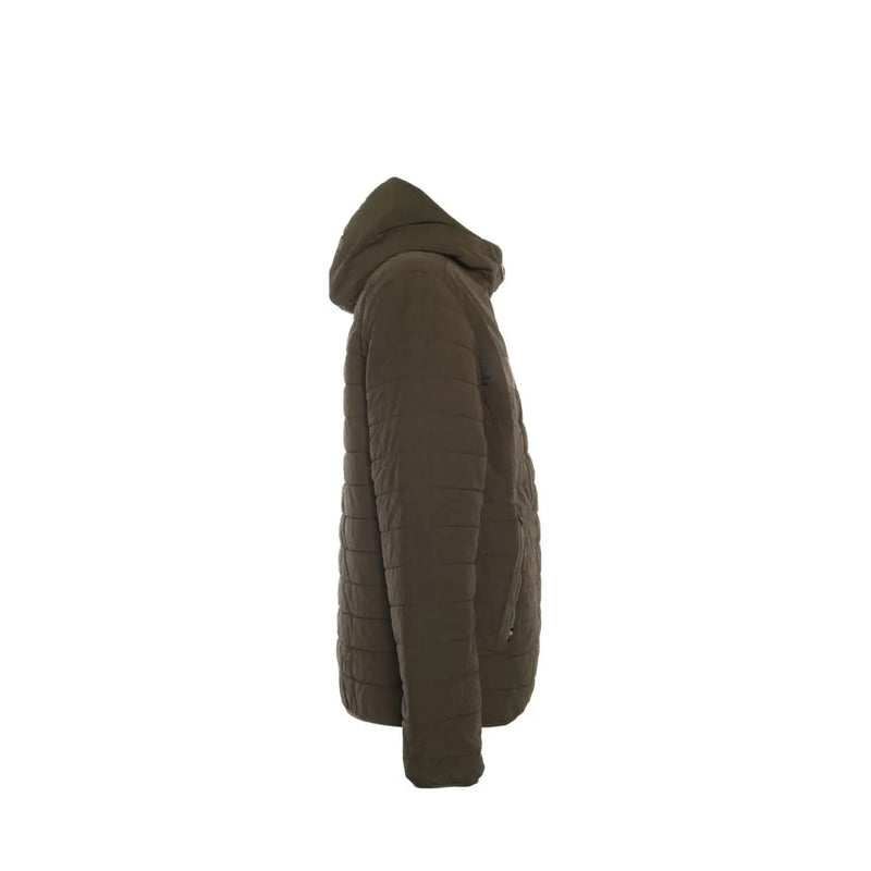 Tommy Hilfiger Veste matelassée à capuche en denim vert pour homme, au design moderne et élégant, idéale pour l'automne et l'hiver.