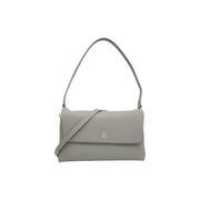 Light grey Tommy Hilfiger shoulder bag with front flap closure and silver emblem