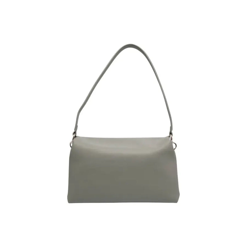 Light grey rectangular shoulder bag with a single strap and inside pocket by Tommy Hilfiger