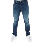 Tommy Hilfiger Jean homme en denim bleu foncé, coupe slim et délavage subtil sur les cuisses, vue de face