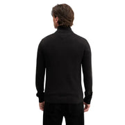 Pull en maille noire Tommy Hilfiger Jeans pour homme, avec poignets et ourlet côtelés, 100 % coton.