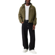 Veste blazer à capuche vert olive avec petit logo brodé sur la poitrine gauche, en polyester, signée Tommy Hilfiger Jeans