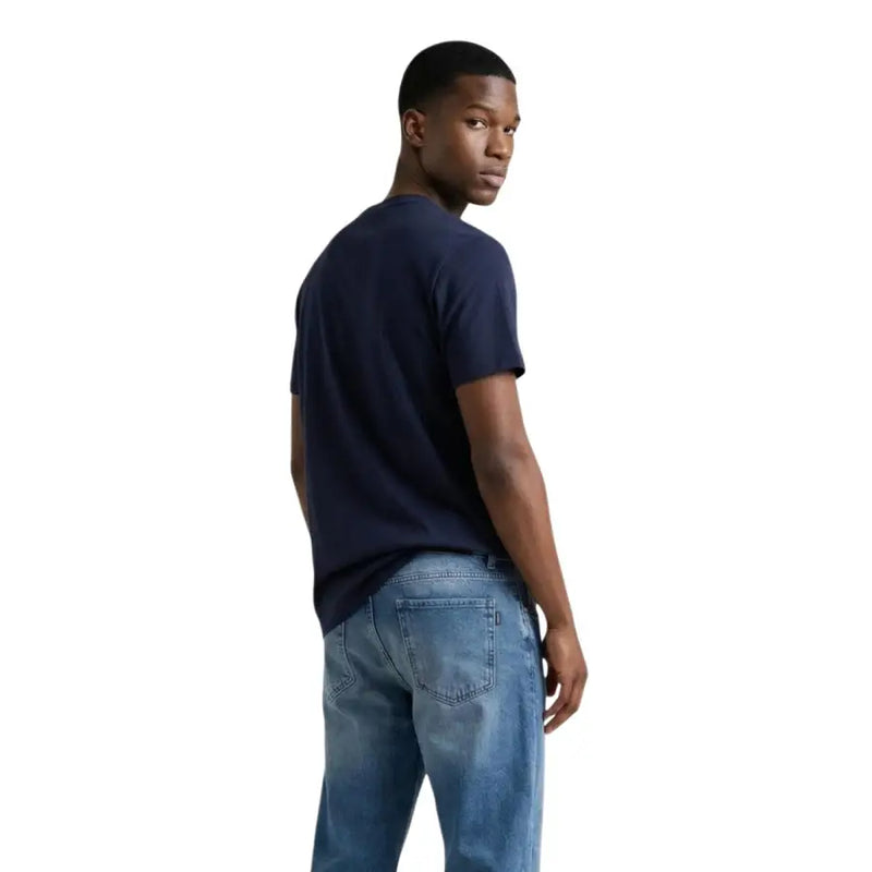 bleu marine, coton, col rond, manches courtes t-shirt pour hommes par Tommy Hilfiger Jeans