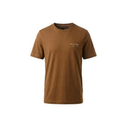 T-shirt marron Tommy Hilfiger en coton à manches courtes t-shirt avec un logo discret sur la poitrine gauche et un col rond pour homme en taille S