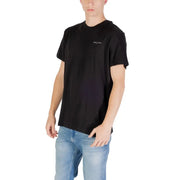 Tommy Hilfiger Jeans hommes t-shirt en coton noir avec un petit logo blanc sur la poitrine