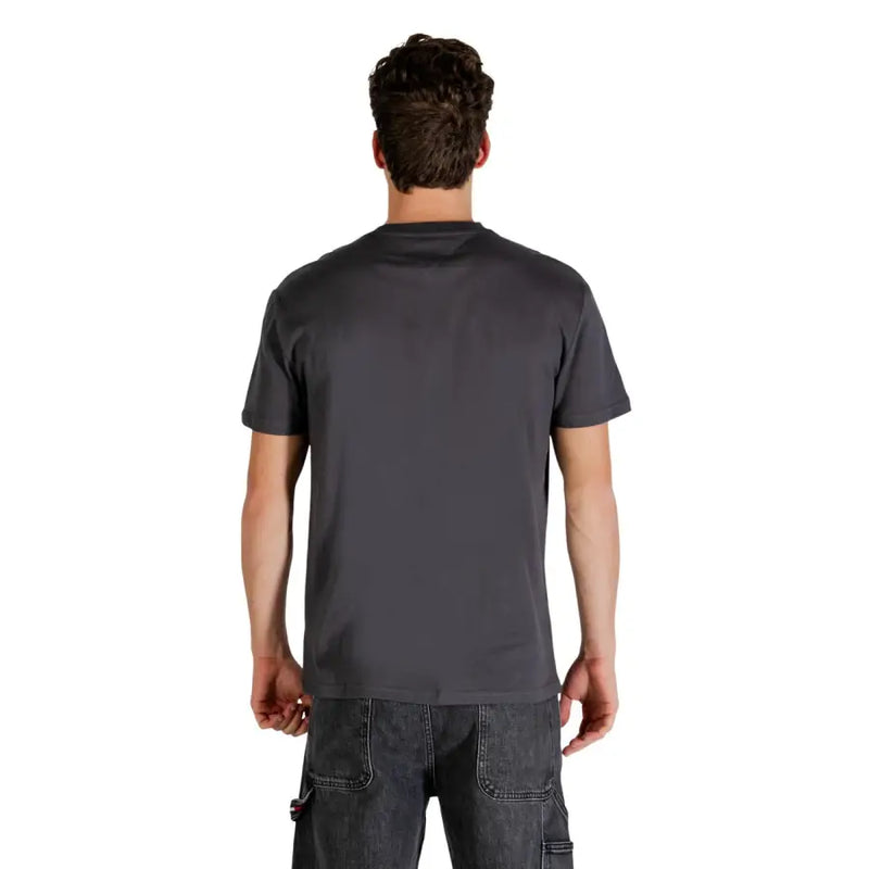 Tommy Hilfiger Jeans hommes t-shirt T-shirt décontracté en coton gris foncé à manches courtes et col rond