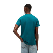 Un t-shirt en coton à manches courtes et col rond bleu sarcelle t-shirt pour hommes de Tommy Hilfiger Jeans