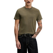 Tommy Hilfiger Jeans T-shirt homme vert olive à manches courtes et col rond t-shirt avec un petit logo brodé sur la poitrine